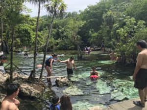 Open air Cenote Azul great for kids