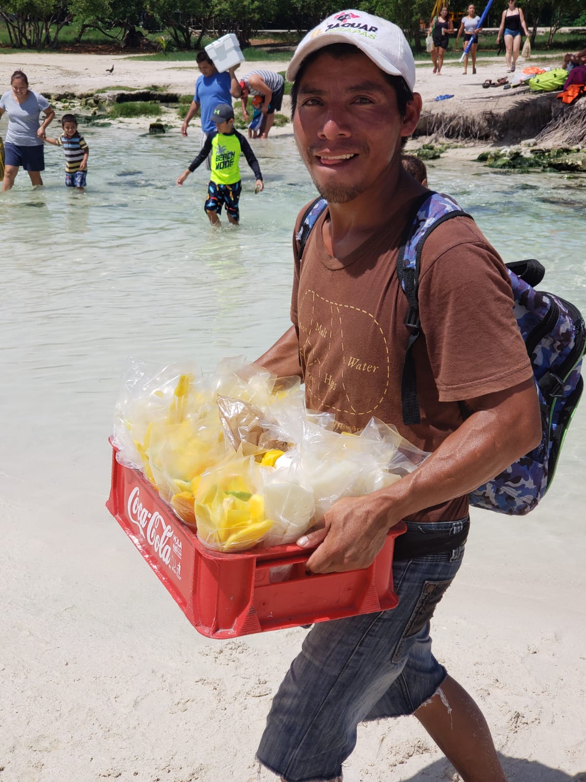 man selling mangoes Punta Esmeralda
